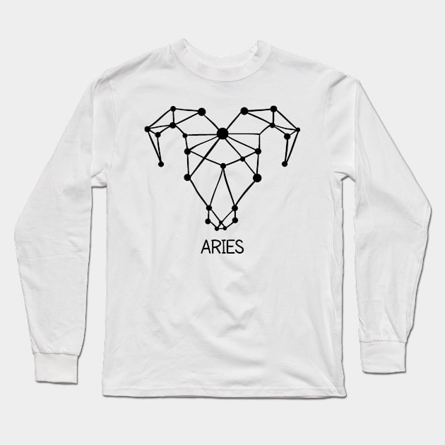 Aries Zodiac Long Sleeve T-Shirt by Dieowl